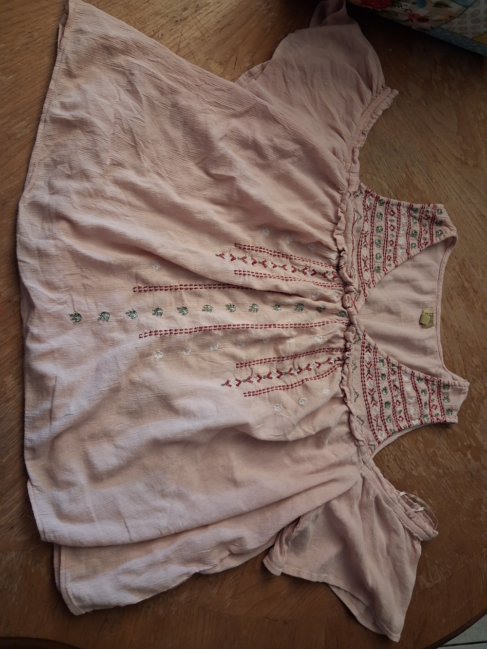 True Craft Blush Pink Embroidered Cold-Shoulder Blouse